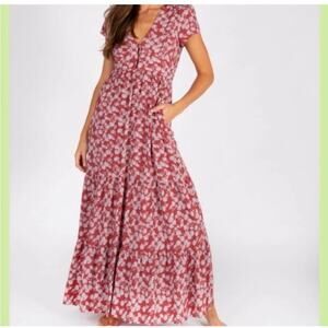 NEW Natural Life Maxi Dress Sz Large Floral Bohemian Dress Long Flow Evangeline